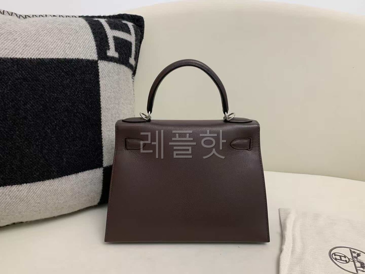 Hermès Kelly 25 Swift Ebene x Palladium Hardware