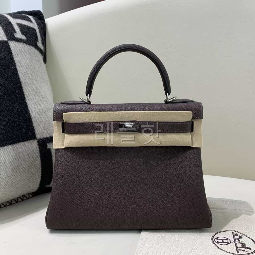Hermès Kelly25 Clemence Ébène x Palladium Hardware