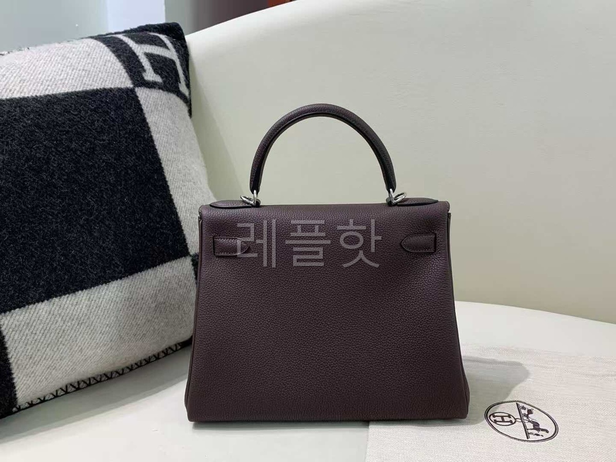 Hermès Kelly25 Clemence Ébène x Palladium Hardware