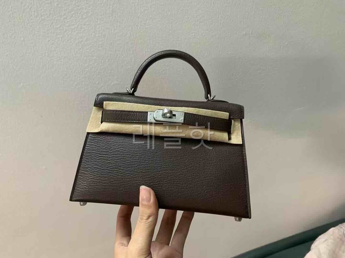 Hermès Mini Kelly II Ebene Chèvre Mysore x Palladium Hardware