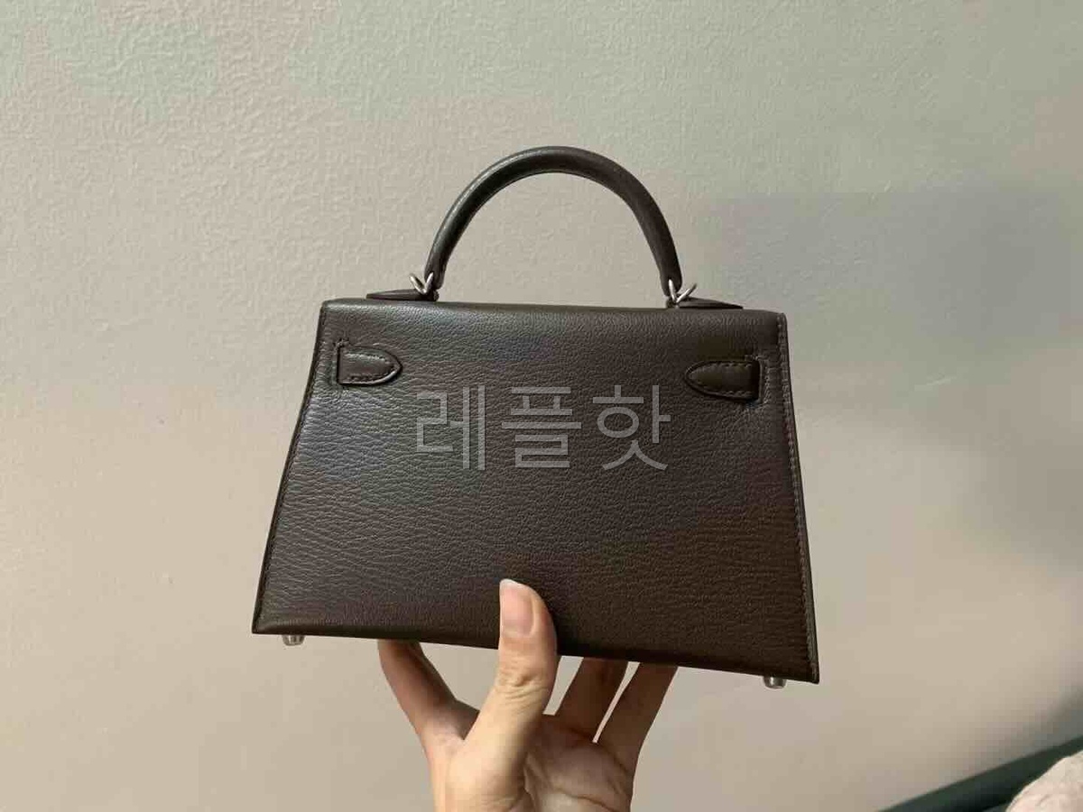 Hermès Mini Kelly II Ebene Chèvre Mysore x Palladium Hardware