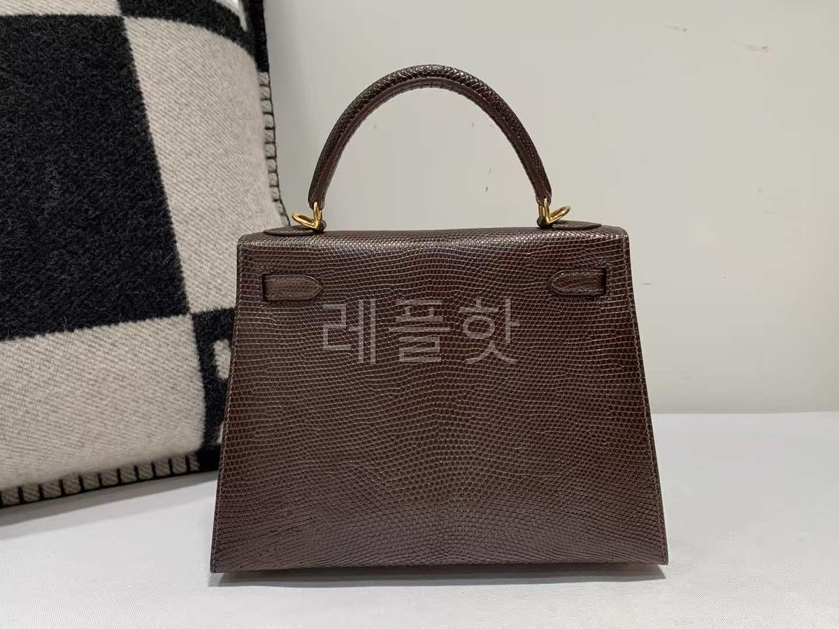 Hermès Kelly 25 Lizard Chocolate x Gold Hardware