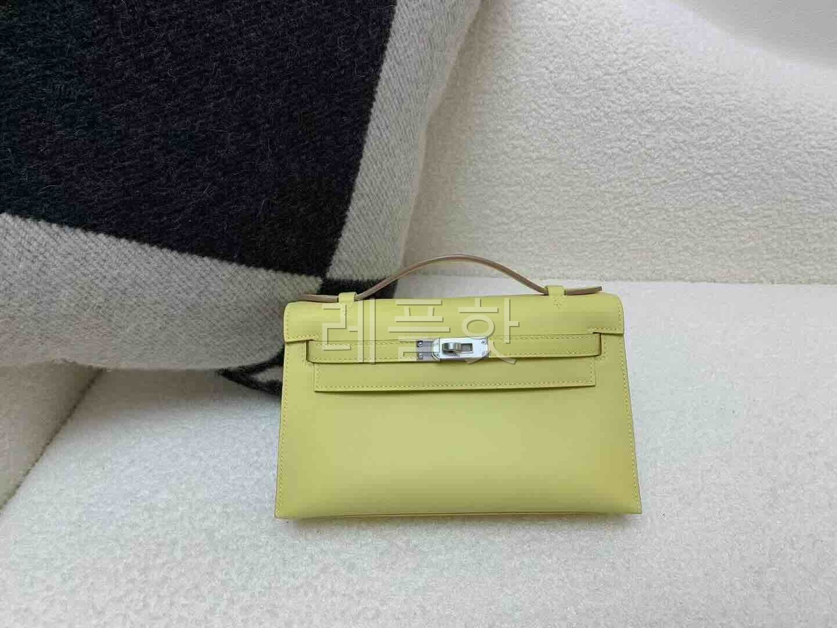 Hermès Pochette Swift Jaune Poussin x Palladium Hardware