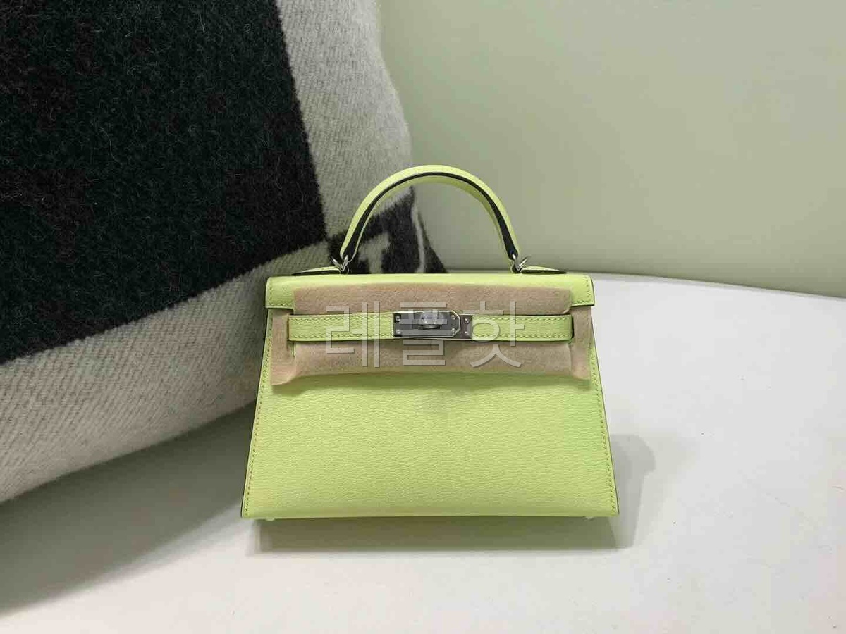 Hermès Mini Kelly II Chevre Mimosa x Palladium Hardware