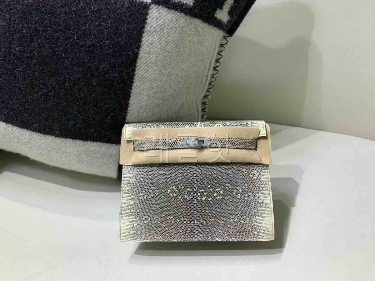 Hermès Kelly Danse 22 Snowflake White Lizard x Palladium Hardware