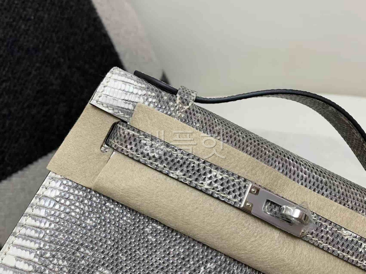 Hermès Kelly Pochette Lizard Ombre x Palladium Hardware
