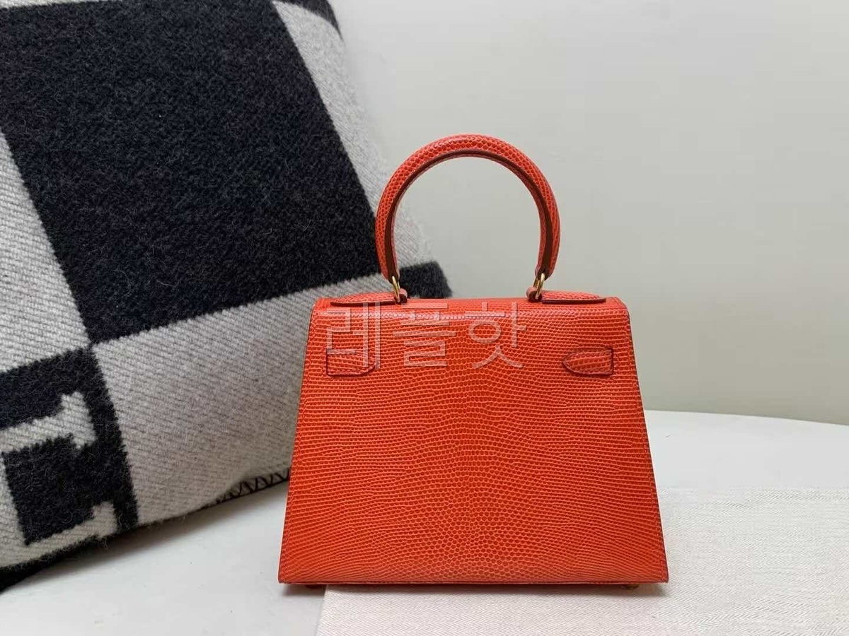 Hermès Mini Kelly 20 Lizard Azalea Red x Gold Hardware