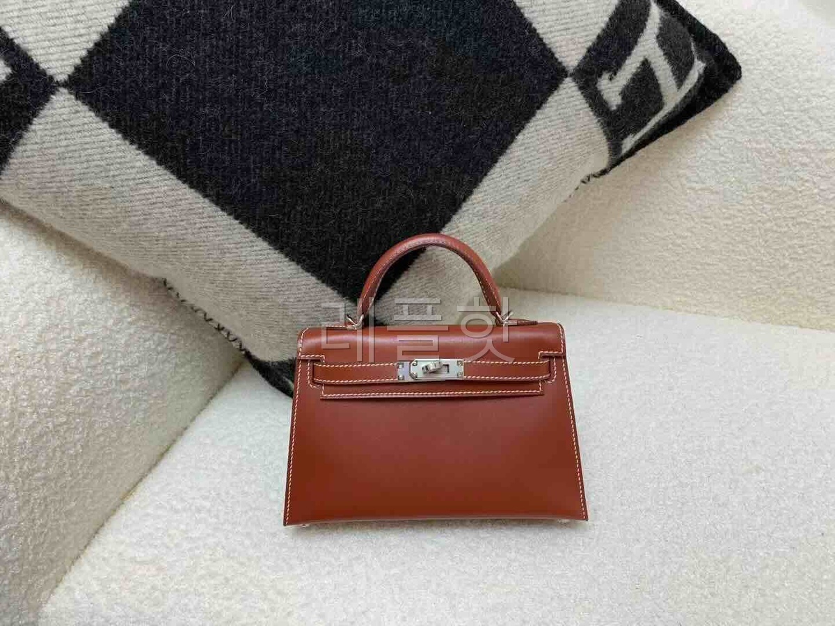 Hermès Mini Kelly II Box Brick Red x Palladium Hardware