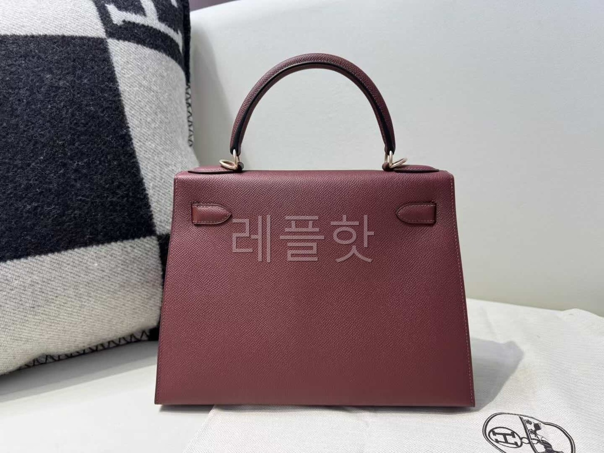 Hermès Kelly 25 Sellier Epsom Rouge H x Palladium Hardware