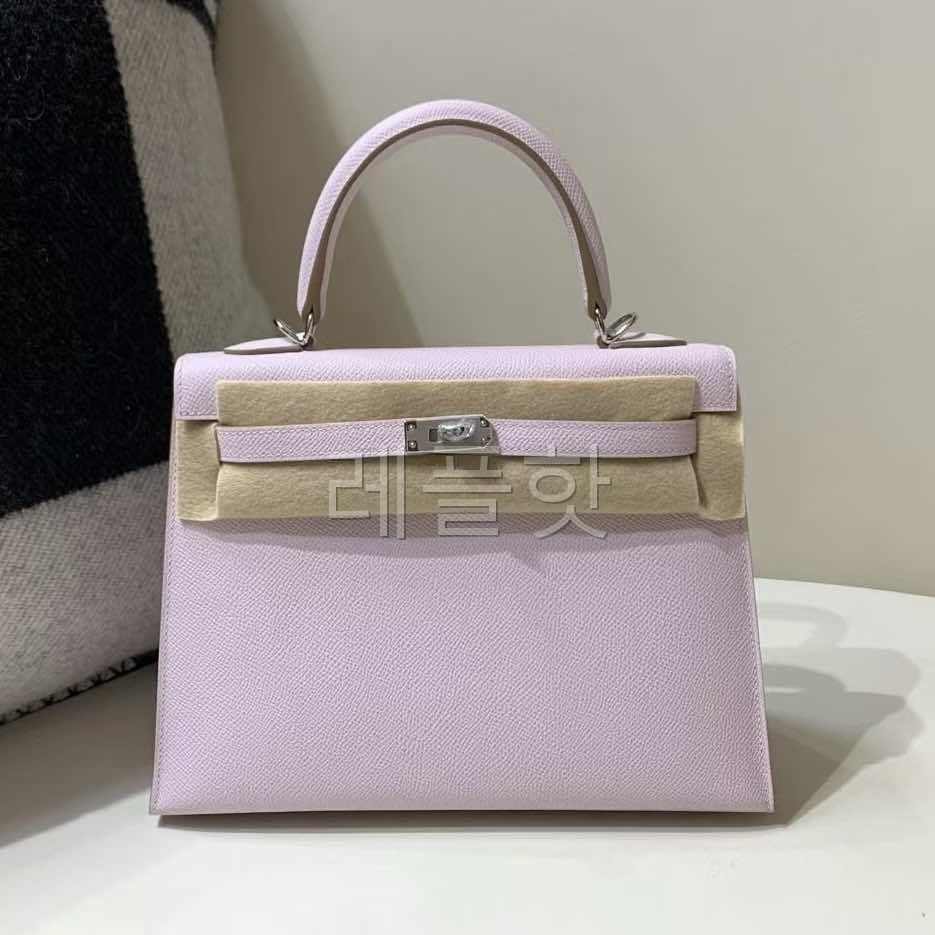 Hermès Kelly 25 in Epsom Mauve Pale x Palladium Hardware