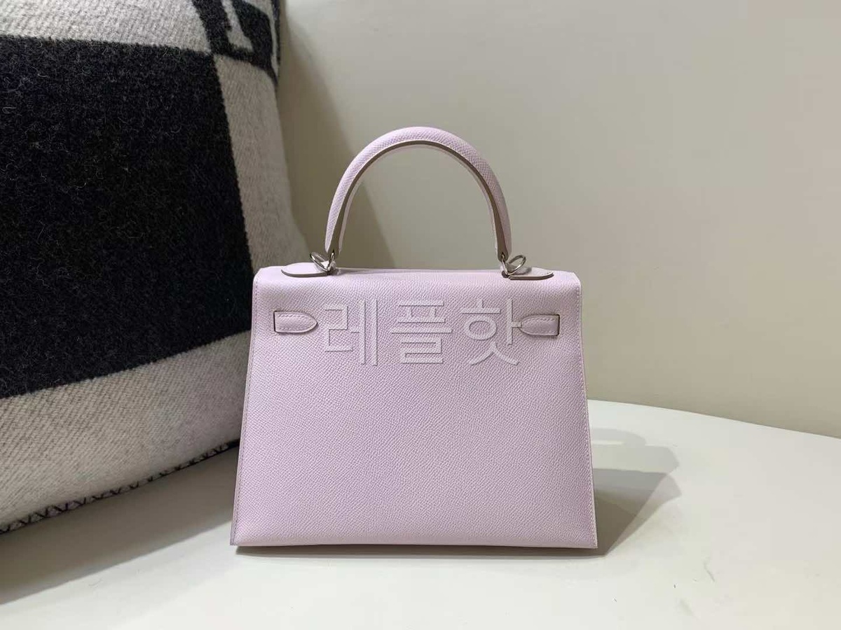 Hermès Kelly 25 in Epsom Mauve Pale x Palladium Hardware