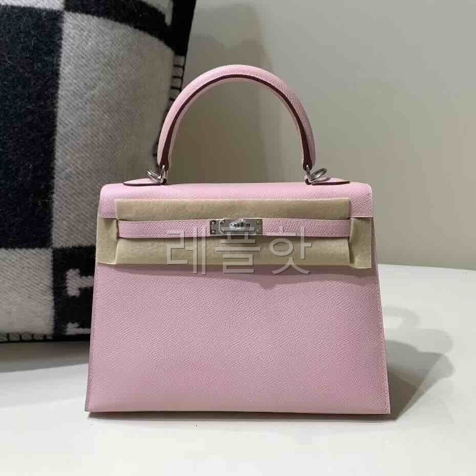 .Hermès Kelly 25 Epsom Rose Sakura x Palladium Hardware