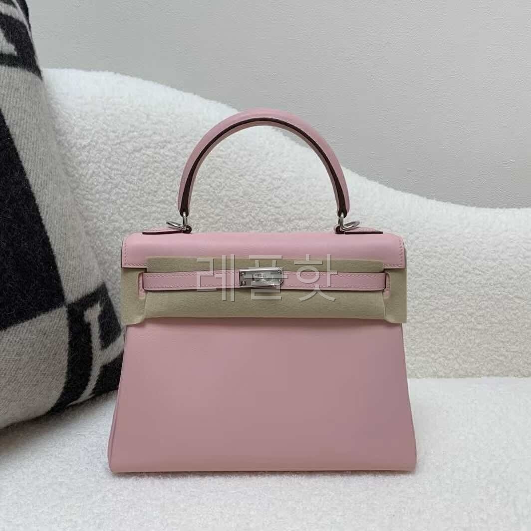 Hermès Kelly 25 Swift Rose Sakura x Palladium Hardware