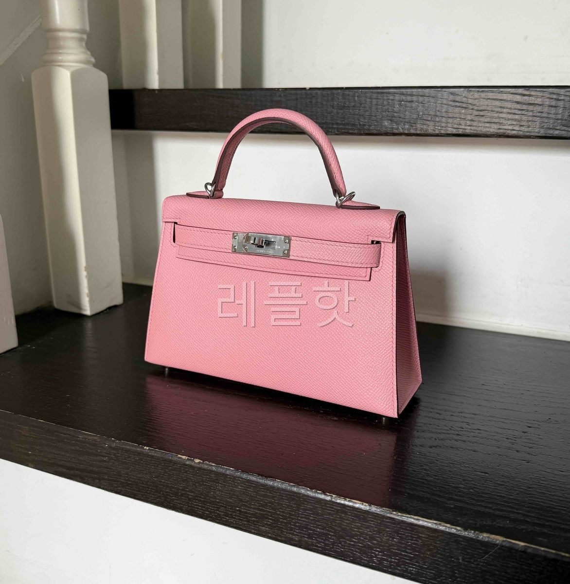 Hermès Mini Kelly II Epsom Rose Confetti x Palladium Hardware