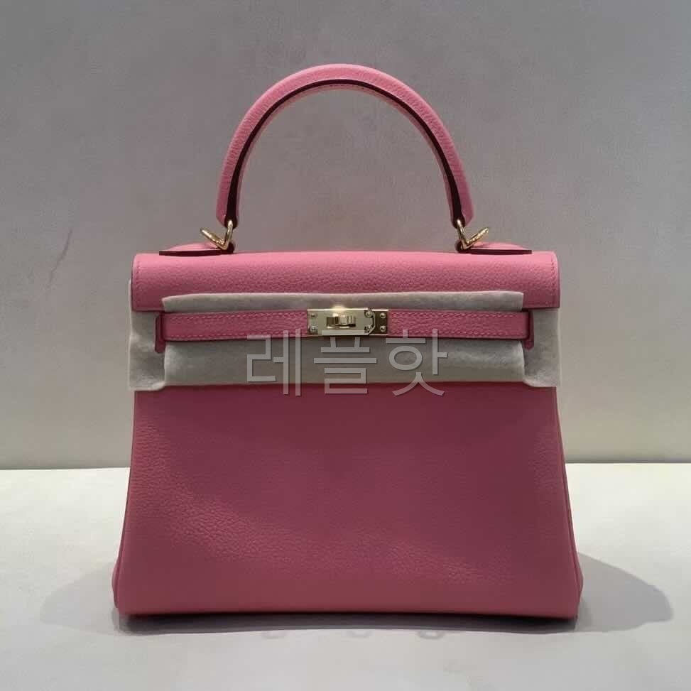 Hermès Kelly 25 Togo Rose Mexico x Gold Hardware