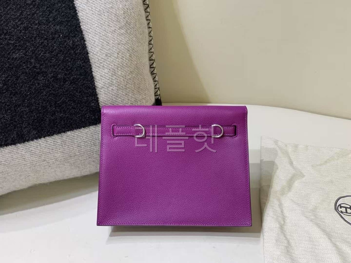 Hermès Kelly Danse Evercolor Violet Pourpre x Palladium Hardware