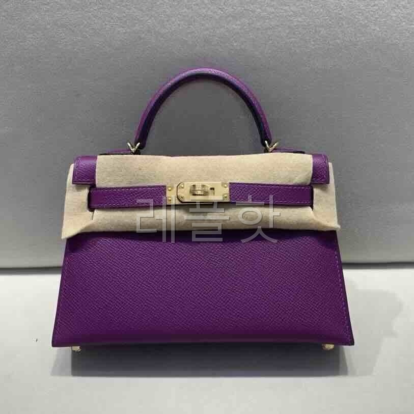 Hermès Mini Kelly II Epsom Anemone x Gold Hardware