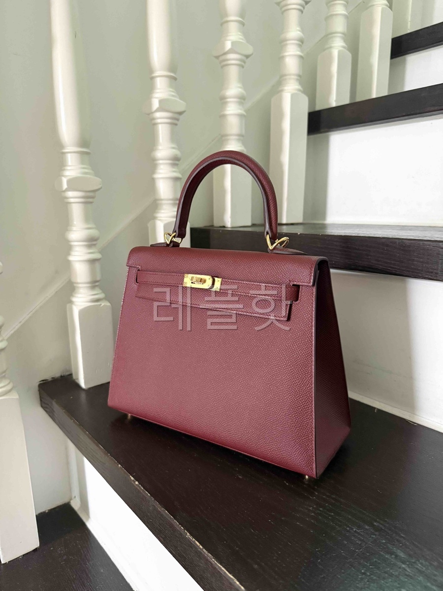 Hermès Kelly25 Epsom Prune x Gold Harware