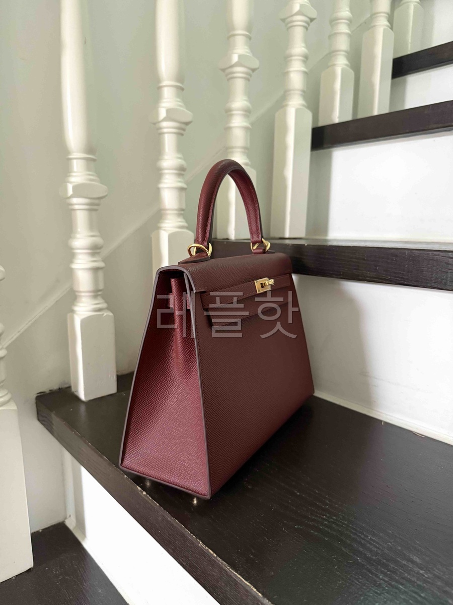 Hermès Kelly25 Epsom Prune x Gold Harware