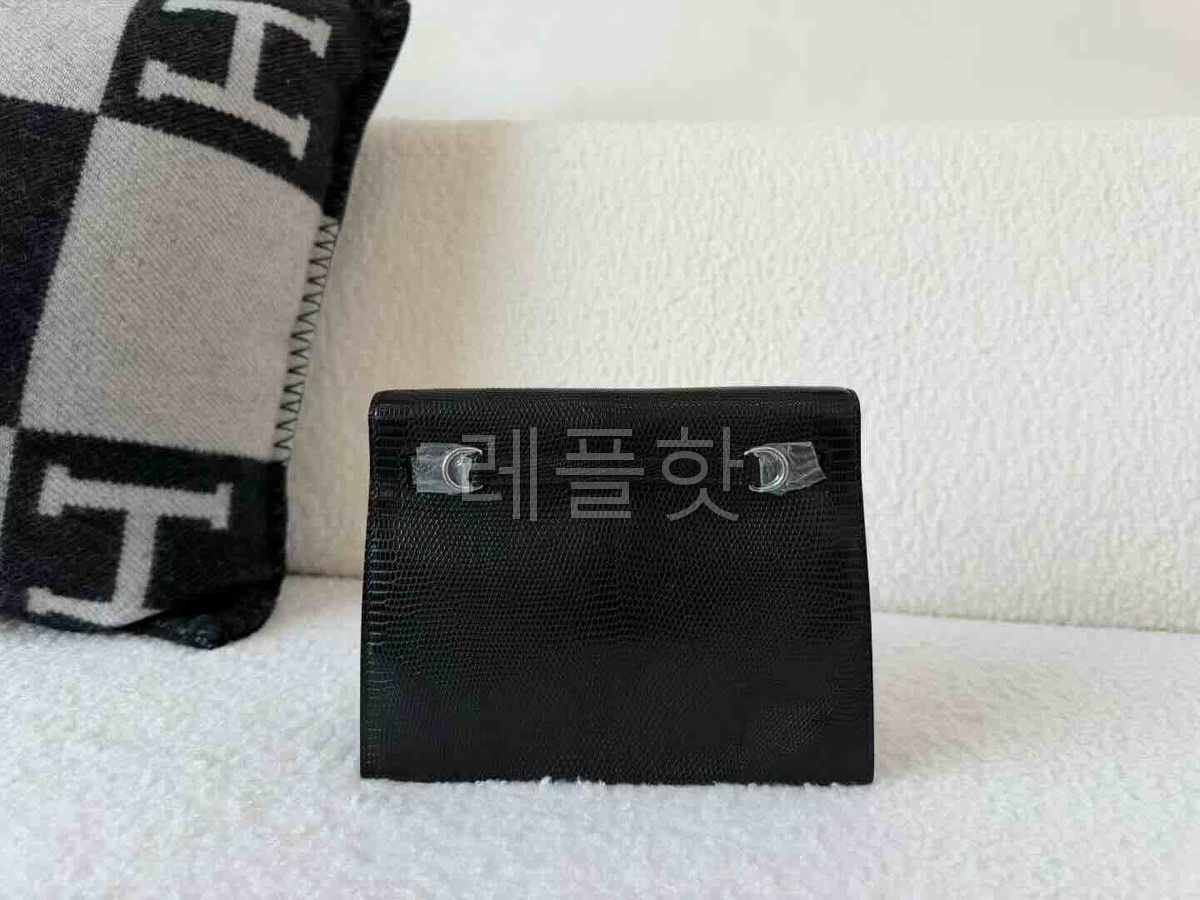 Hermès Kelly Danse 22 Black Lizard x Palladium Hardware