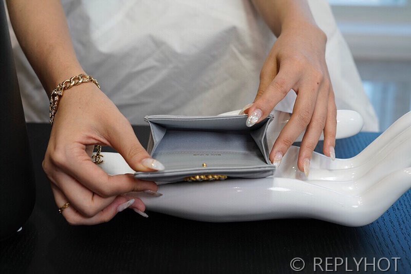 샤넬 19 플랩 카드 홀더 램스킨 골드메탈 [매장가 만원대]