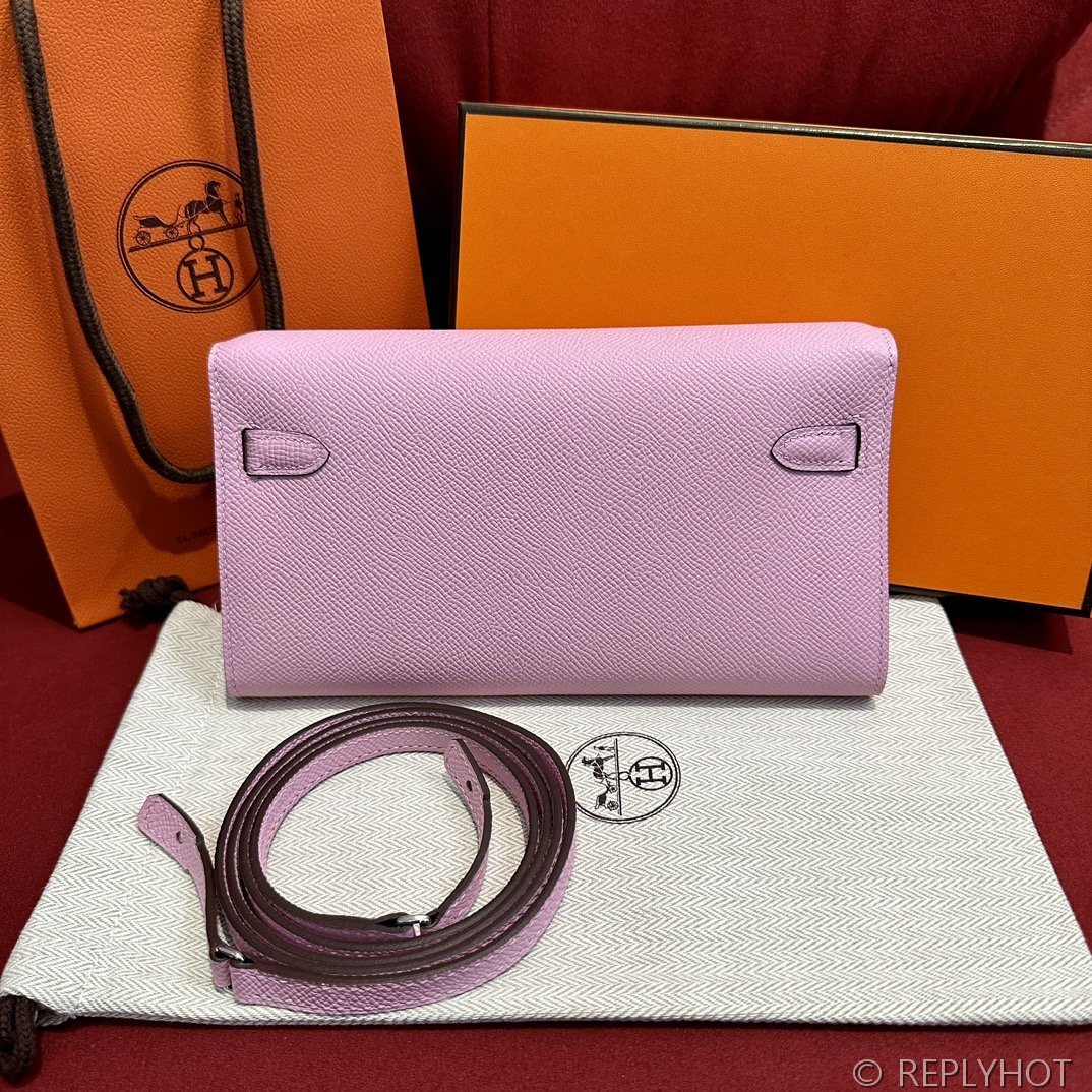 [하이엔드급] 에르메스 켈리 투고 크로스백 KELLY TOGO WOC / X9 Mauve Palladium 엡솜 은장 [매장가 1090만원대]