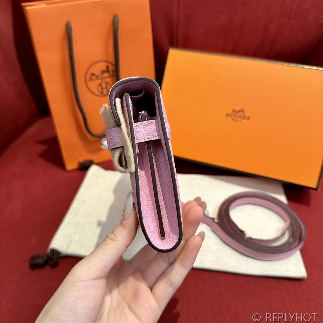 [하이엔드급] 에르메스 켈리 투고 크로스백 KELLY TOGO WOC / X9 Mauve Palladium 엡솜 은장 [매장가 1090만원대]