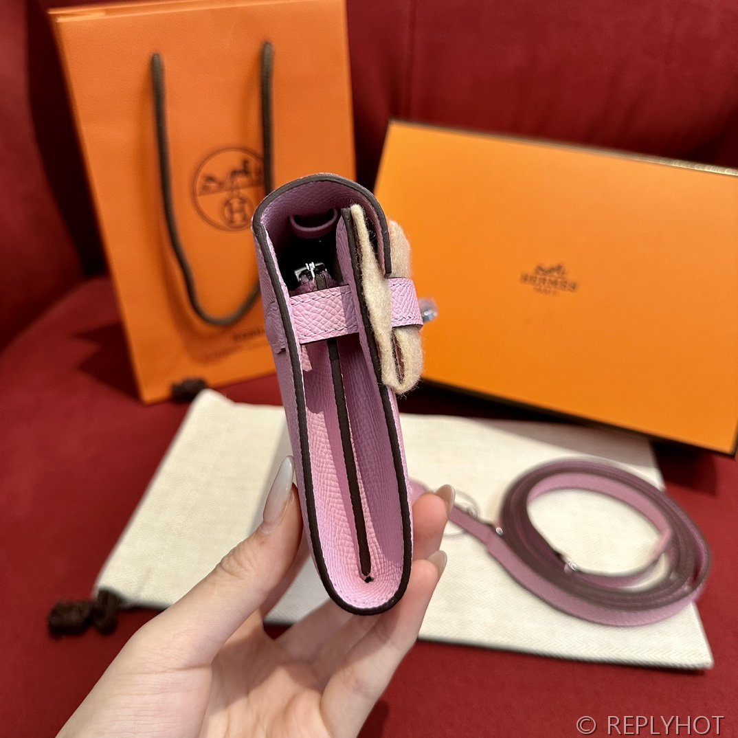 [하이엔드급] 에르메스 켈리 투고 크로스백 KELLY TOGO WOC / X9 Mauve Palladium 엡솜 은장 [매장가 1090만원대]