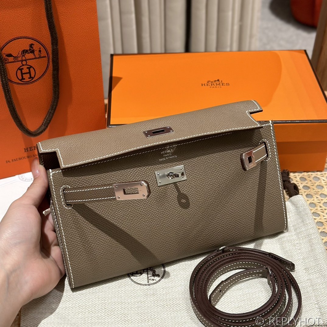 [하이엔드급] 에르메스 켈리 투고 크로스백 KELLY TOGO WOC / CK18 에토프 엡솜 은장 [매장가 1090만원대]