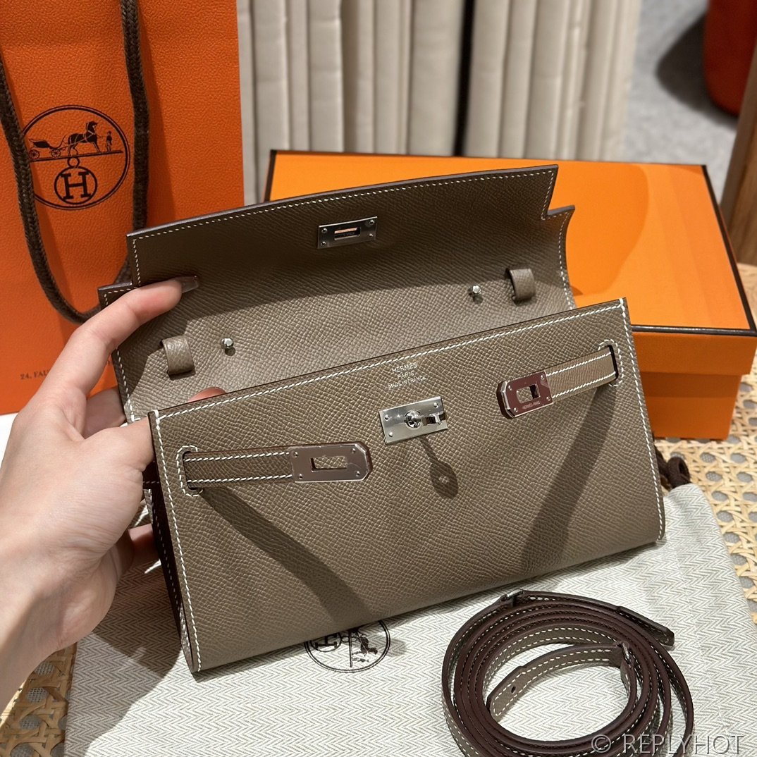 [하이엔드급] 에르메스 켈리 투고 크로스백 KELLY TOGO WOC / CK18 에토프 엡솜 은장 [매장가 1090만원대]