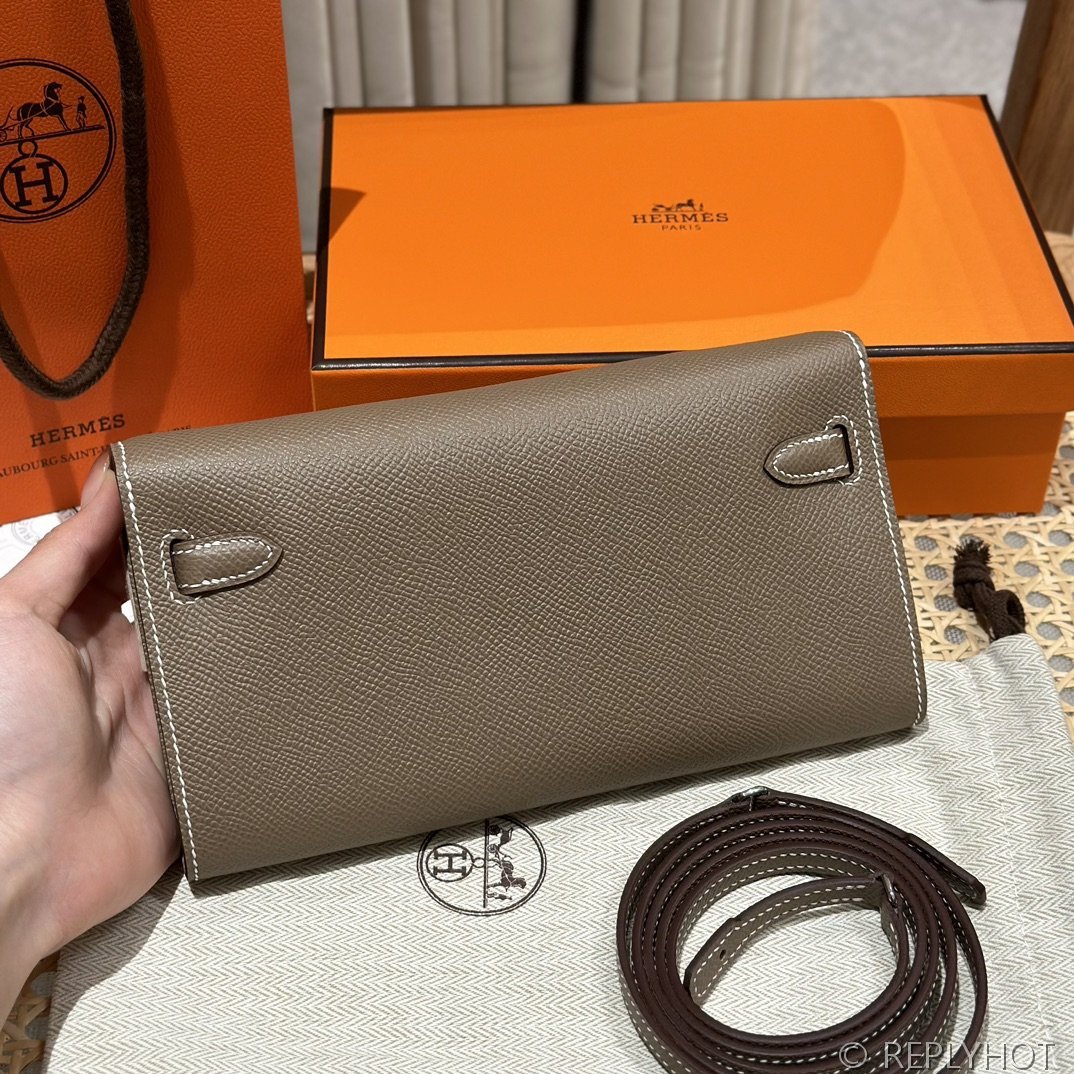 [하이엔드급] 에르메스 켈리 투고 크로스백 KELLY TOGO WOC / CK18 에토프 엡솜 은장 [매장가 1090만원대]