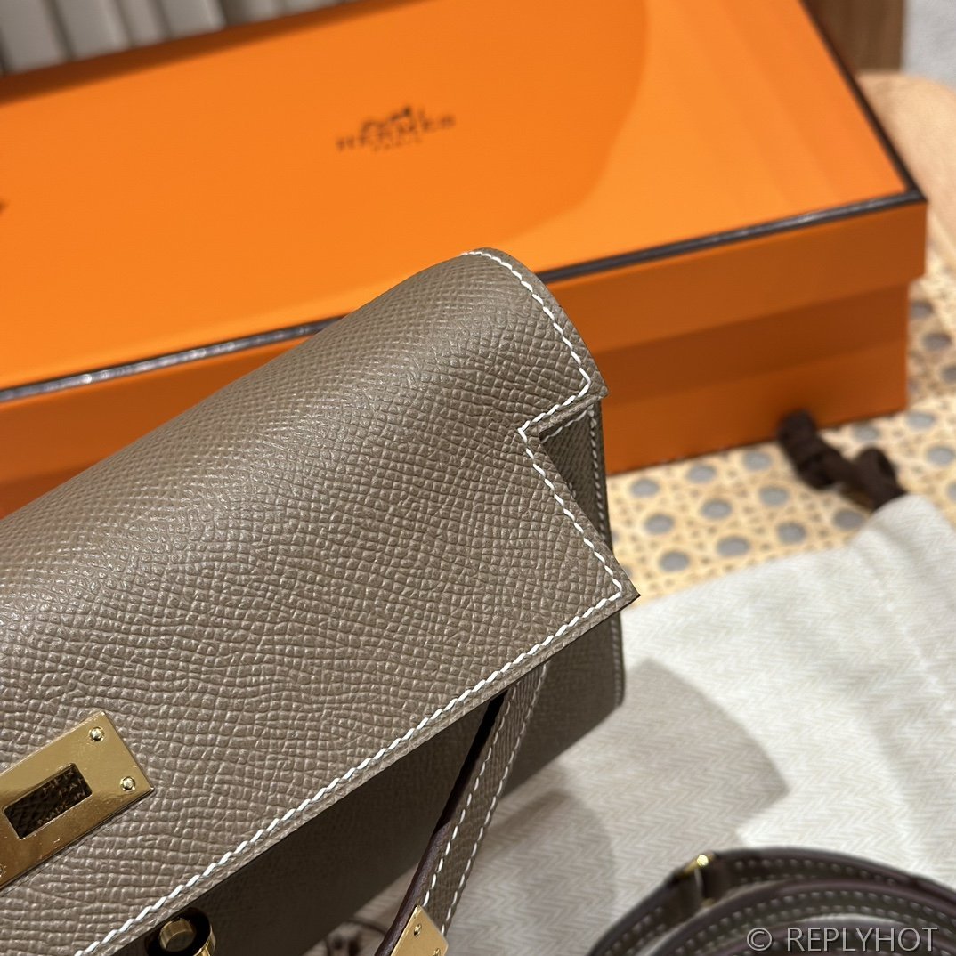 [하이엔드급] 에르메스 켈리 투고 크로스백 KELLY TOGO WOC / CK18 에토프 엡솜 금장 [매장가 1090만원대]