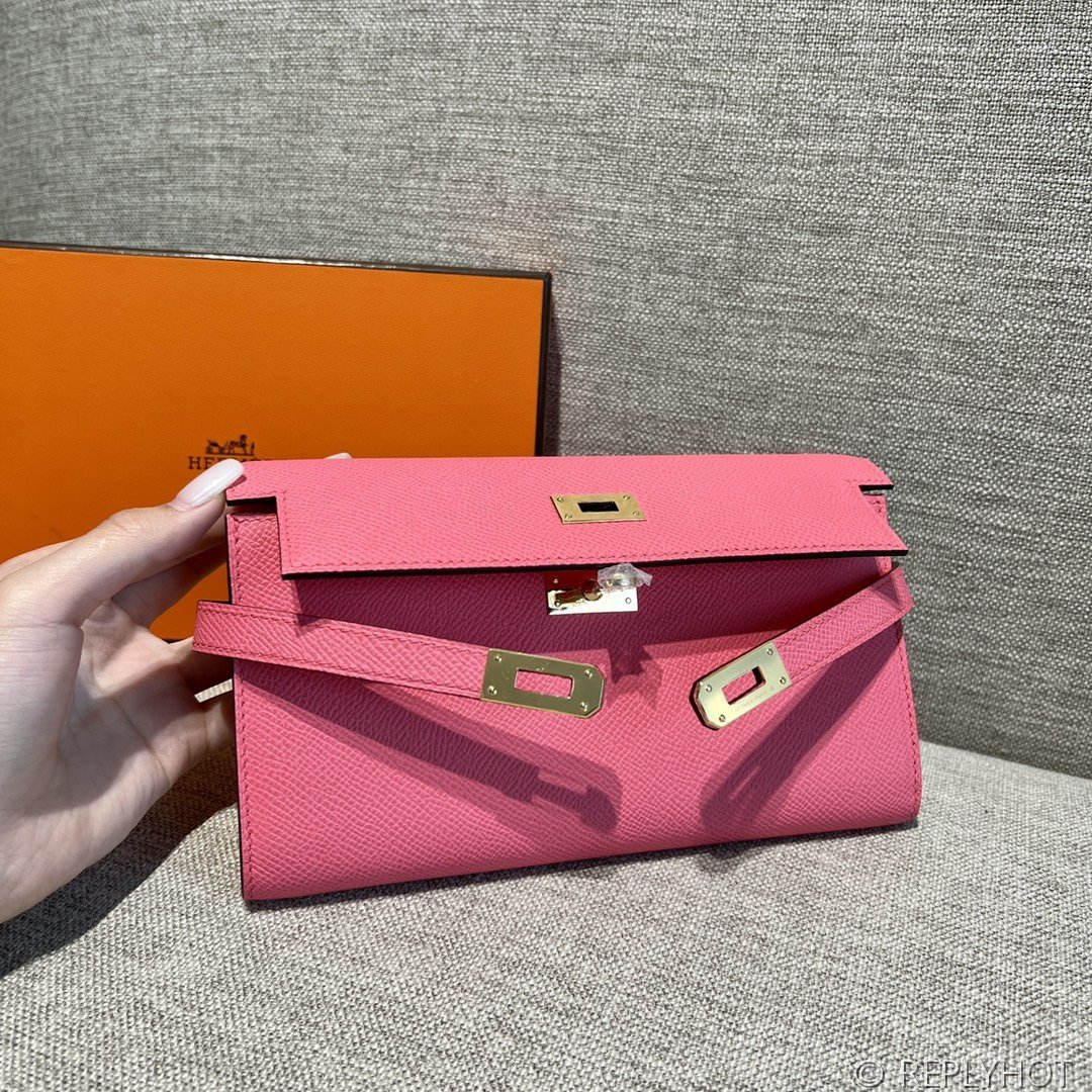 [하이엔드급] 에르메스 켈리 투고 크로스백 KELLY TOGO WOC / 8W 립스틱파우더 엡솜 금장 [매장가 1090만원대]