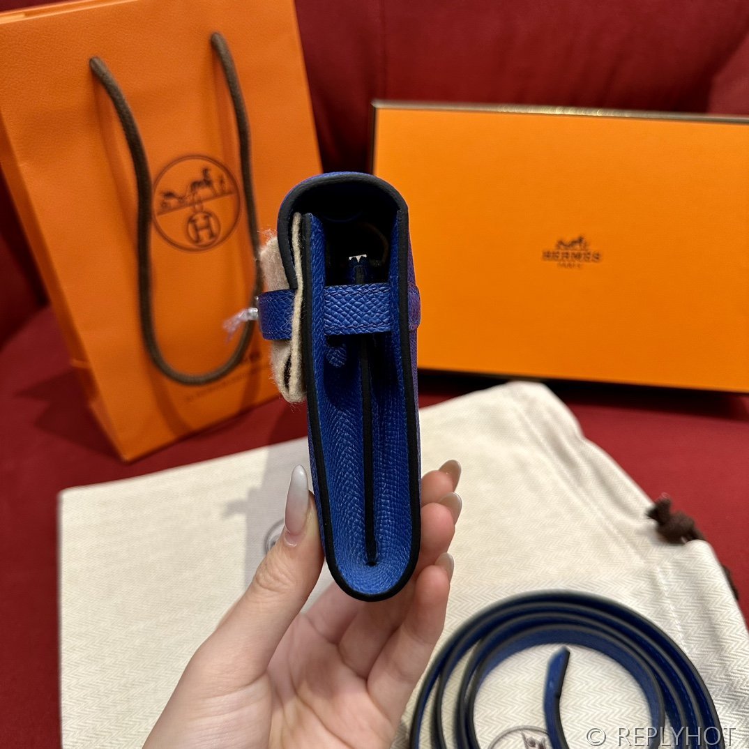 [하이엔드급] 에르메스 켈리 투고 크로스백 KELLY TOGO WOC / 7T 라이트블루 엡솜 은장 [매장가 1090만원대]