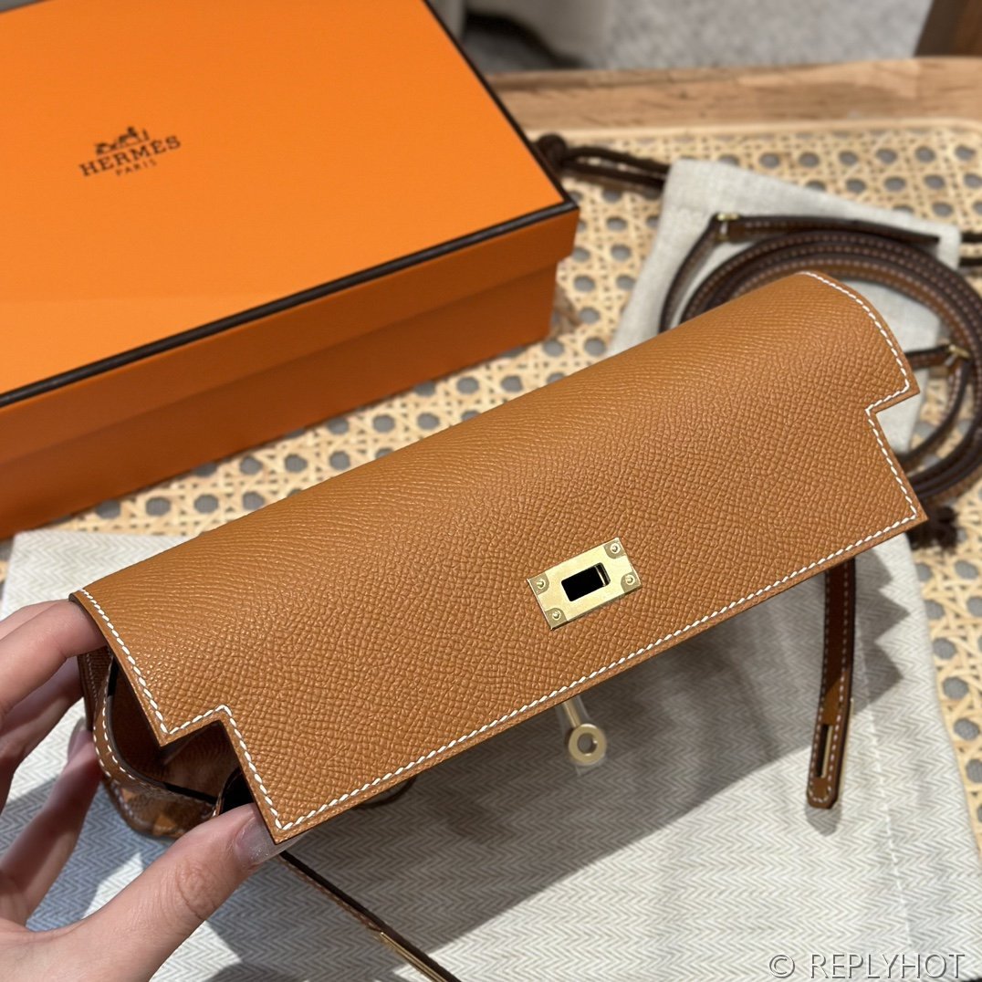 [하이엔드급] 에르메스 켈리 투고 크로스백 KELLY TOGO WOC / 1h 토피 엡솜 금장 [매장가 1090만원대]