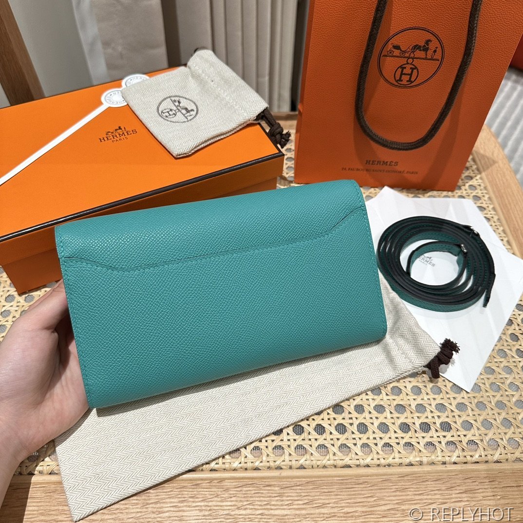 [하이엔드급] 에르메스 콘스탄스 투고 월렛  / O6 Vert Jade 엡솜 리자드은장 [매장가 1290만원대]