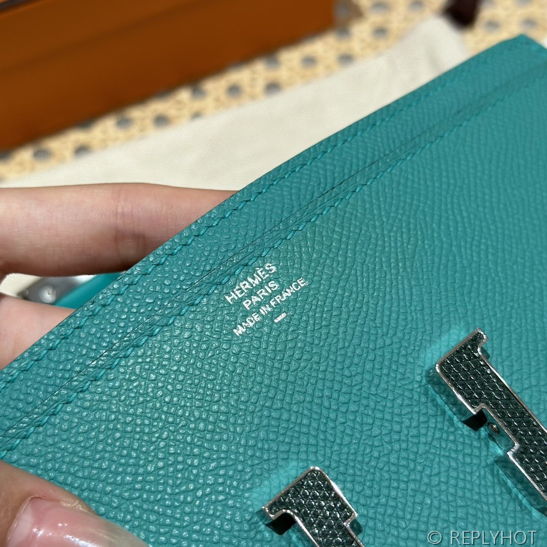 [하이엔드급] 에르메스 콘스탄스 투고 월렛  / O6 Vert Jade 엡솜 리자드은장 [매장가 1290만원대]
