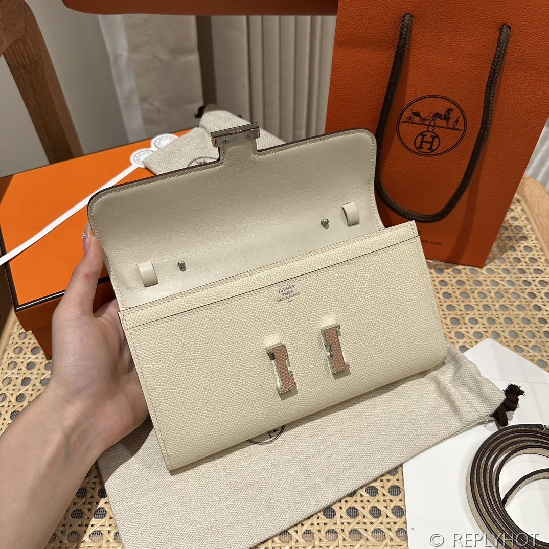 [하이엔드급] 에르메스 콘스탄스 투고 월렛 / I2 나타 엡솜 리자드 은장 [매장가 1290만원대]