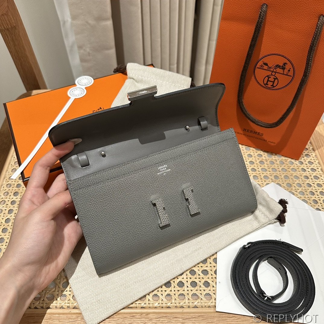 [하이엔드급] 에르메스 콘스탄스 투고 월렛  / 8F Etain 엡솜 리자드 은장 [매장가 1290만원대]