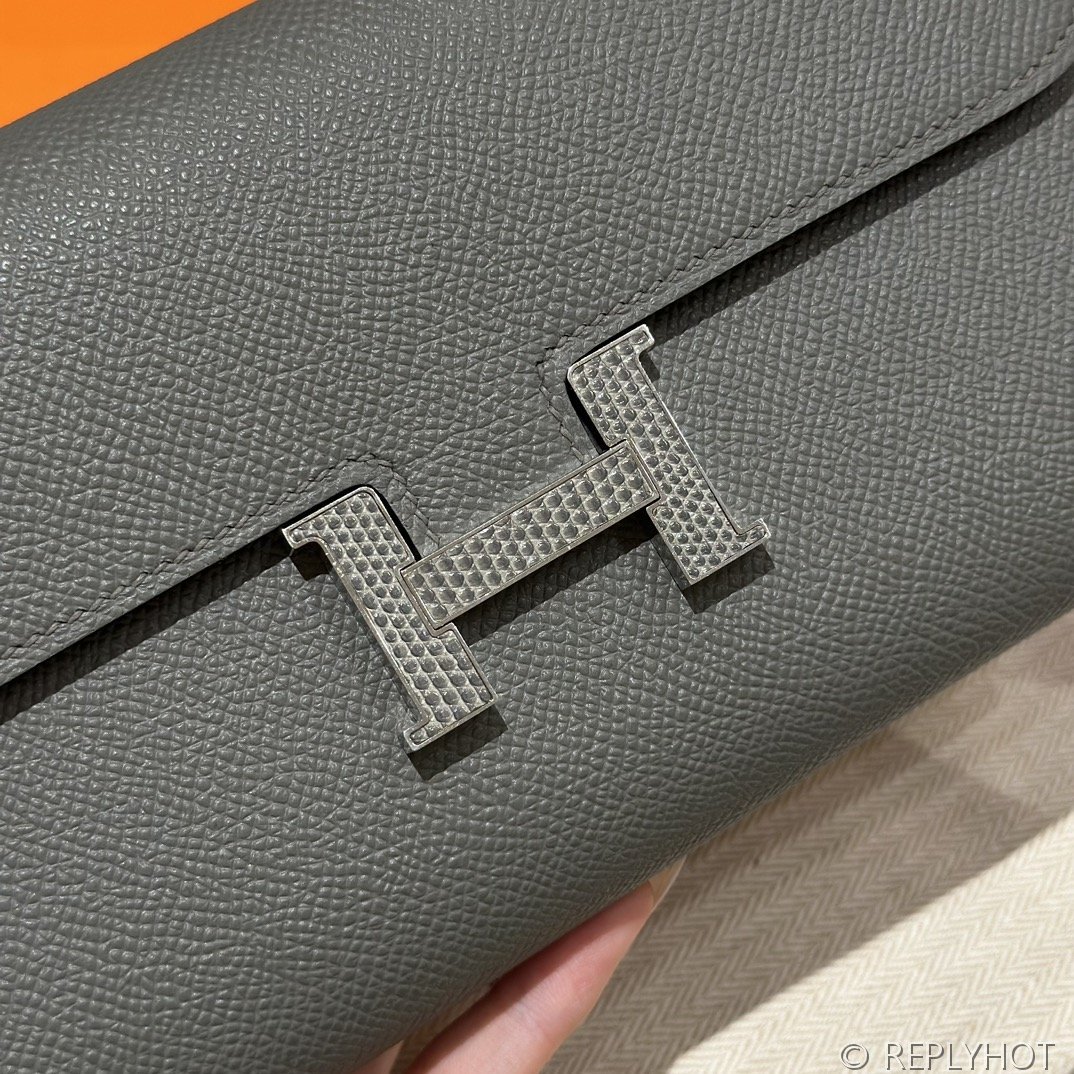 [하이엔드급] 에르메스 콘스탄스 투고 월렛  / 8F Etain 엡솜 리자드 은장 [매장가 1290만원대]