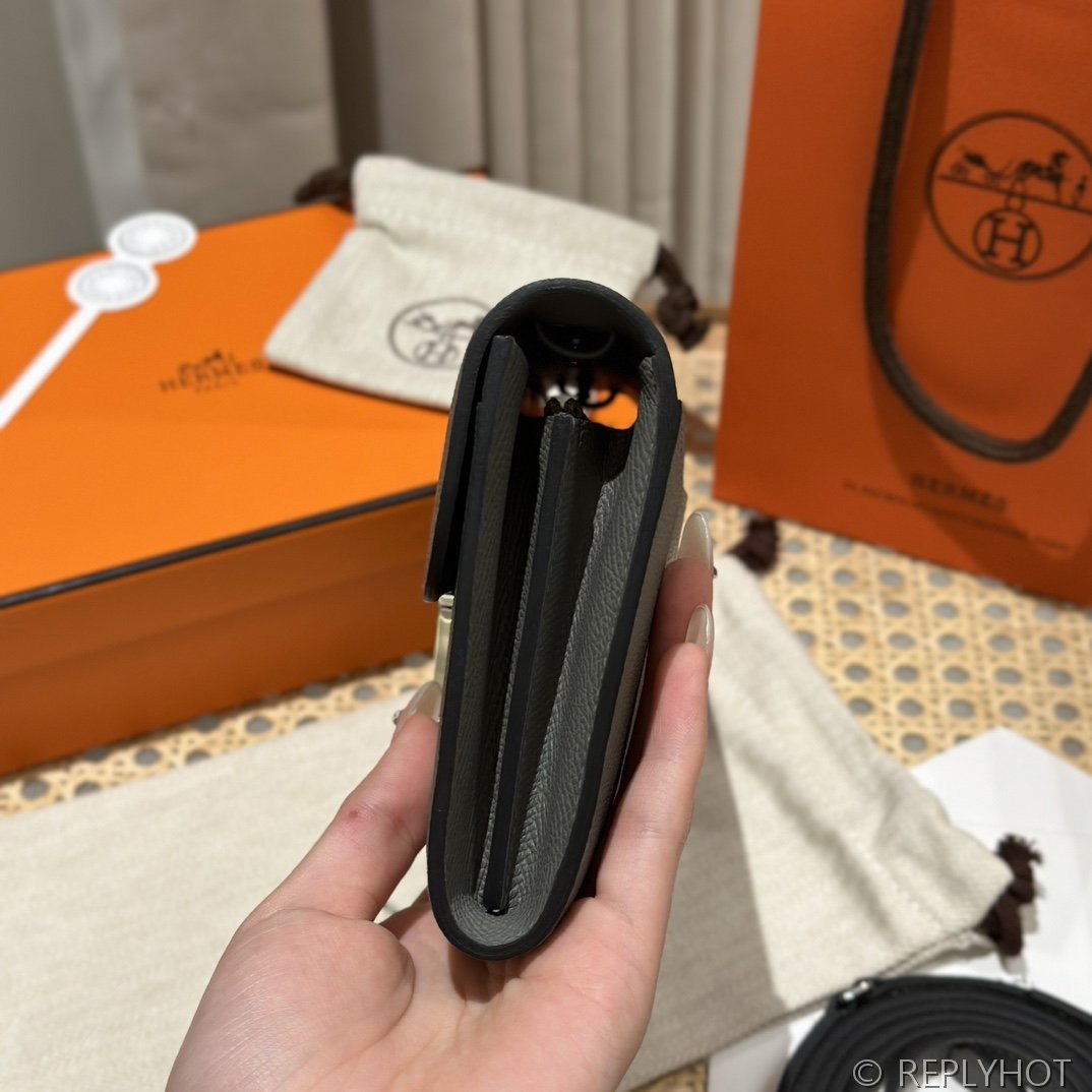 [하이엔드급] 에르메스 콘스탄스 투고 월렛  / 8F Etain 엡솜 리자드 은장 [매장가 1290만원대]