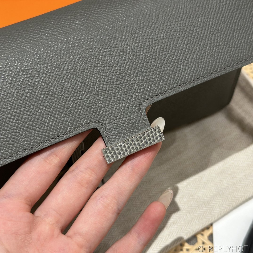 [하이엔드급] 에르메스 콘스탄스 투고 월렛  / 8F Etain 엡솜 리자드 은장 [매장가 1290만원대]