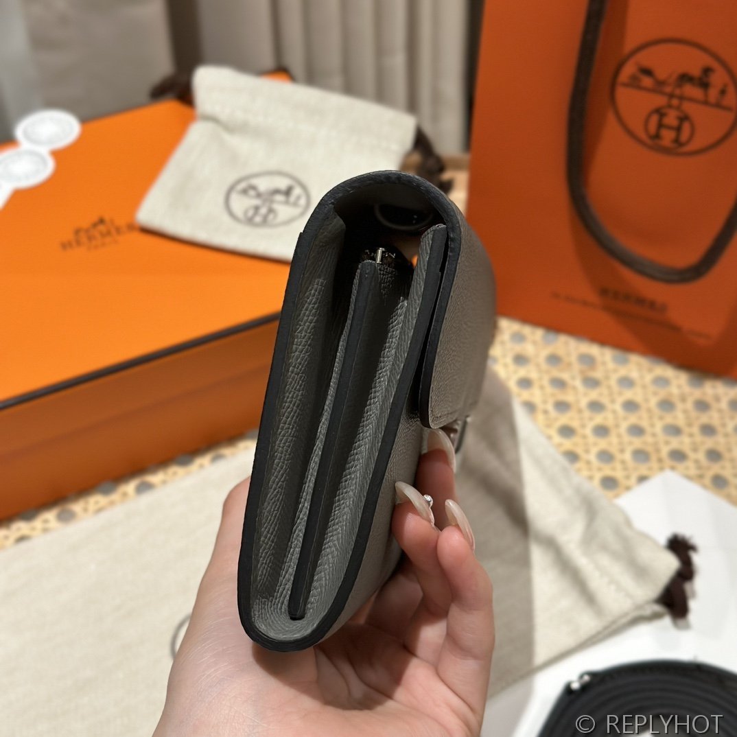 [하이엔드급] 에르메스 콘스탄스 투고 월렛  / 8F Etain 엡솜 리자드 은장 [매장가 1290만원대]