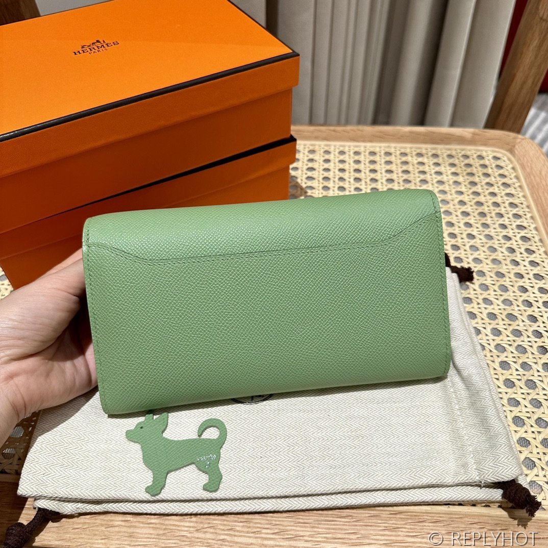 [하이엔드급] 에르메스 콘스탄스 투고 월렛  / 3i-Vert Crique 엡솜 리자드 은장 [매장가 1290만원대]
