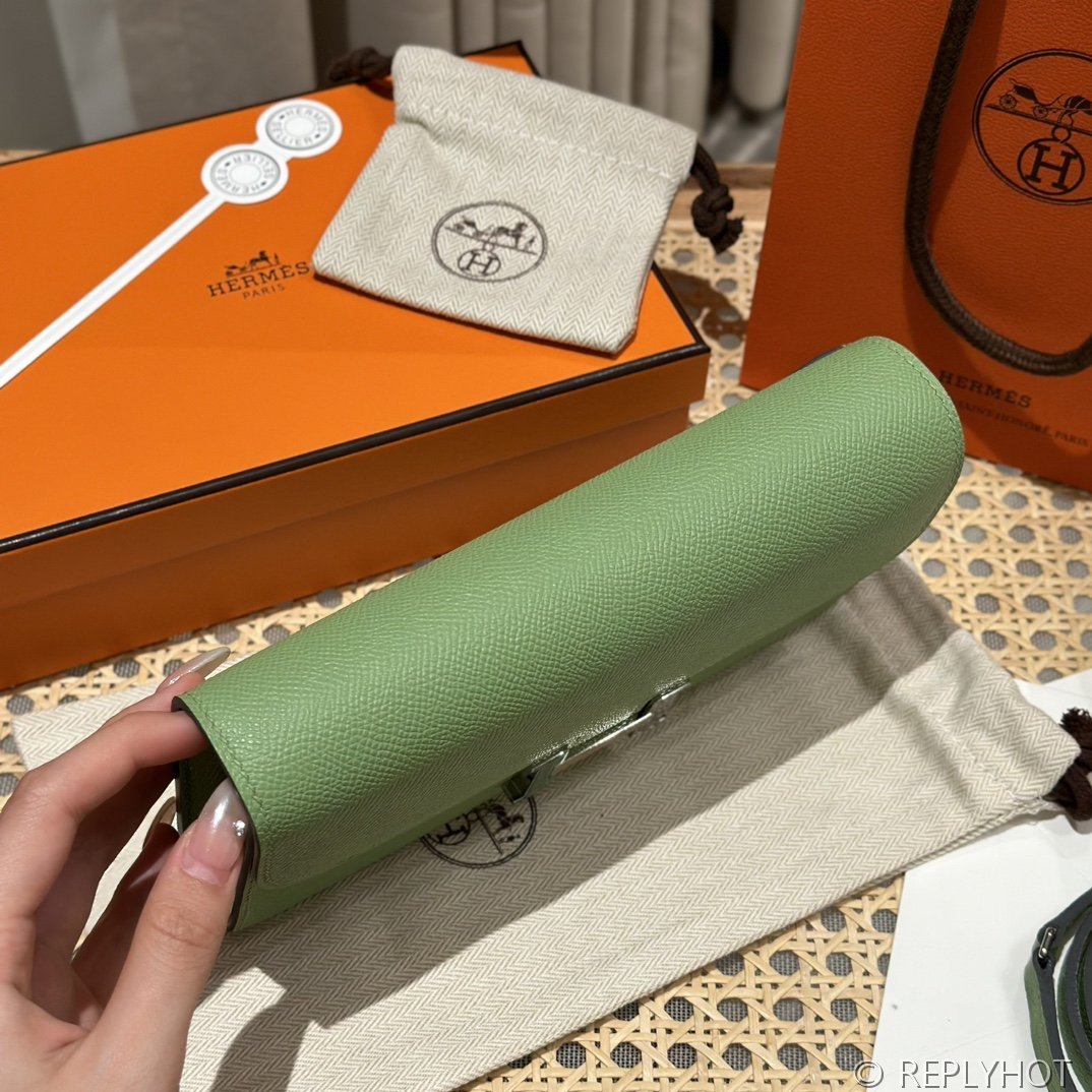 [하이엔드급] 에르메스 콘스탄스 투고 월렛 / 3I Vert Criquet 엡솜 리자드 악어 은장 [매장가 1290만원대]