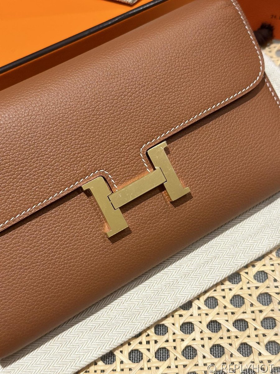 [하이엔드급] 에르메스 콘스탄스 투고 월렛  / CK37 브라운골드 에버컬러 금장 [매장가 990만원대]