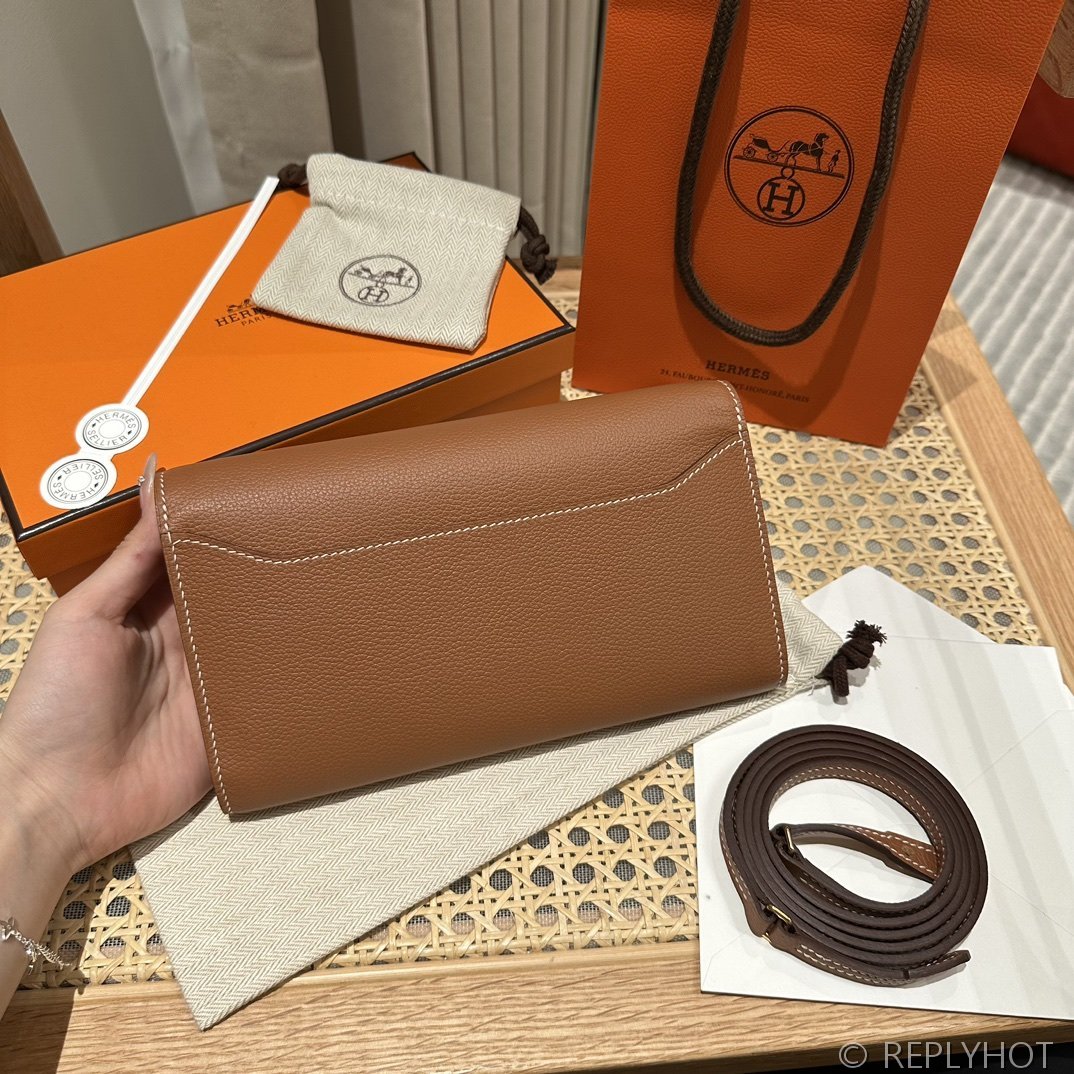 [하이엔드급] 에르메스 콘스탄스 투고 월렛  / CK37 브라운골드 에버컬러 금장 [매장가 990만원대]