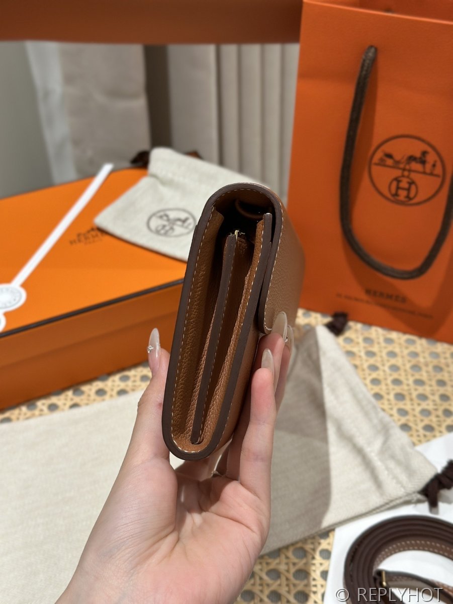 [하이엔드급] 에르메스 콘스탄스 투고 월렛  / CK37 브라운골드 에버컬러 금장 [매장가 990만원대]