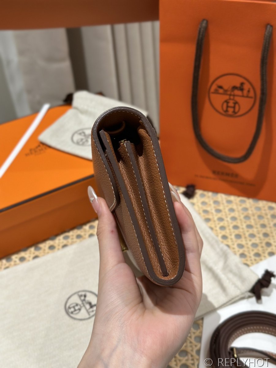 [하이엔드급] 에르메스 콘스탄스 투고 월렛  / CK37 브라운골드 에버컬러 금장 [매장가 990만원대]