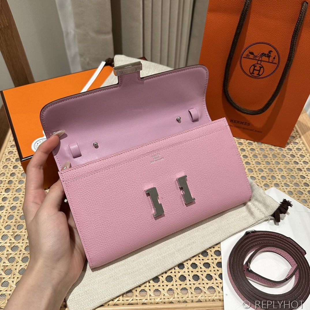 [하이엔드급] 에르메스 콘스탄스 투고 월렛 / X9 Mauve Sylvestre 엡솜 은장 [매장가 990만원대]